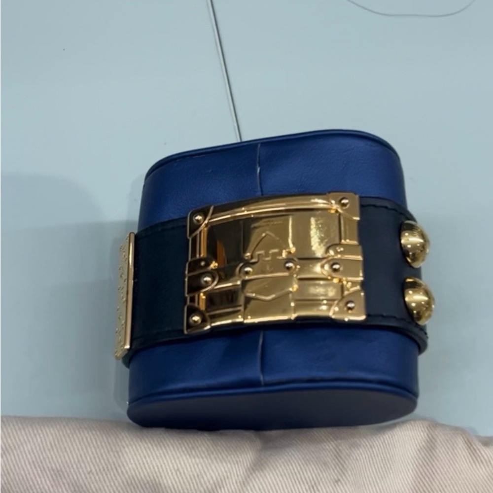 Blue and Gold Cuff Bracelet